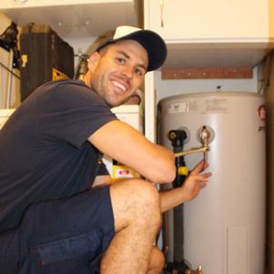 Jack, one of our Ashburn plumbers started fixing a water heater uni